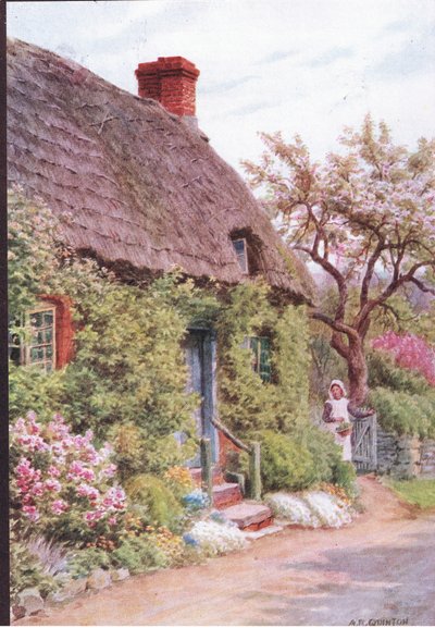 The Cottage Door, Elmley Castle, Worcester, de The Cottages and the Village Life of Rural England publicado por Dent & Sons Limited de Alfred Robert Quinton