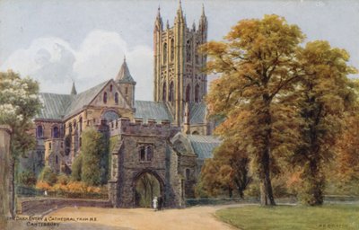 A entrada escura e a catedral, de NE, Canterbury de Alfred Robert Quinton