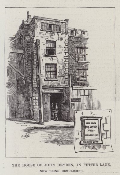 A Casa de John Dryden, em Fetter-Lane, agora sendo demolida de Alfred Robert Quinton