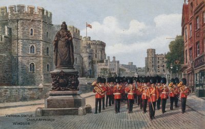 Victoria, estátua, castelo, aproximação, windsor de Alfred Robert Quinton