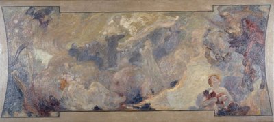 Esboço para o Petit Palais, galerie sud: La musique fantastique, entre 1906 e 1917 (tela, óleo) de Alfred Roll