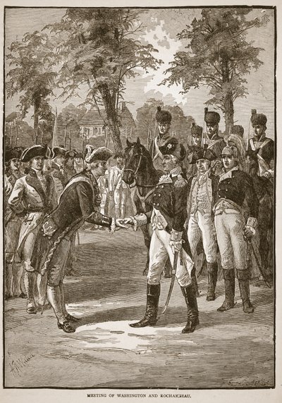 Encontro de Washington e Rochambeau, pub. 1896 de Alfred Rudolph Waud