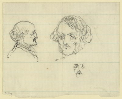 Três retratos de busto, incluindo Benjamin Butler de Alfred Rudolph Waud