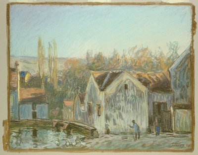 Um cantinho de Moret-sur-Loing de Alfred Sisley