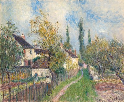 Francês: Un sentier aux Sablons Um caminho em Les Sablons de Alfred Sisley