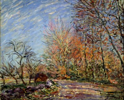 À beira da floresta em Fontainebleau, 1885. de Alfred Sisley