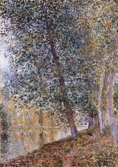 Outono, os bancos do Loing; L "Autumne, Bords du Loing, 1880 de Alfred Sisley