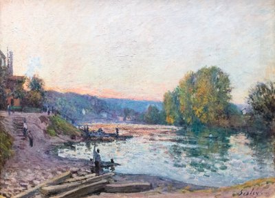 Bancos do Sena, efeito da luz solar ao anoitecer, data desconhecida (óleo sobre tela) de Alfred Sisley