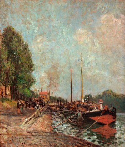 Barke em Billancourt de Alfred Sisley