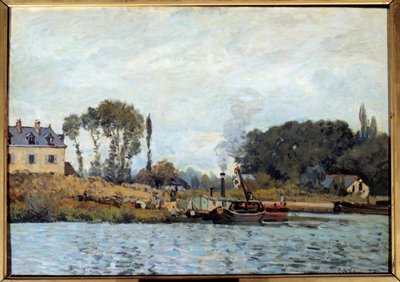 Barco na eclusa de Bougival Pintura de Alfred Sisley (1839-1899) 1873 Sol. 0,46x0,65 m Paris, musee d