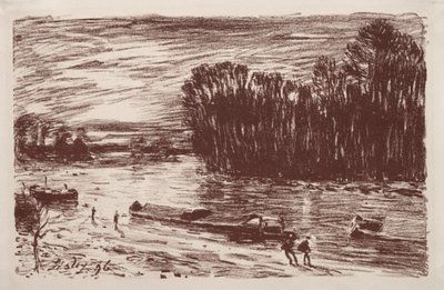 Bancos do Loing, perto de Saint-Mammès, 1896. de Alfred Sisley