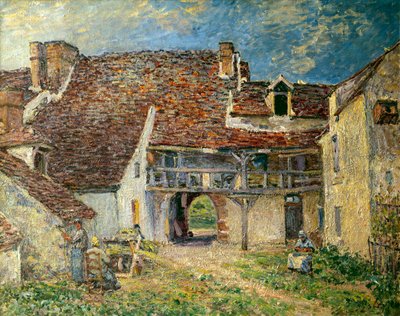 Quadra da Fazenda em Saint Mammes Pintura de Alfred Sisley (1839-1899) 1884 Sol. 0,73x0,93 m Paris, musee d
