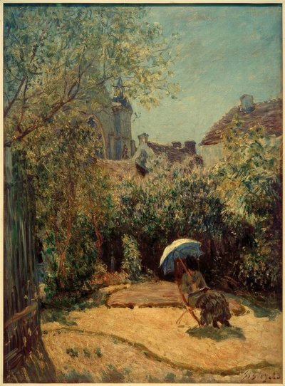 Mulher com lombrelle - cena de verão de Alfred Sisley