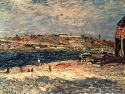 Flußufer em Saint-Mammes de Alfred Sisley
