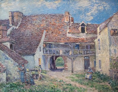 Francês: Cour de ferme à Saint-Mammès de Alfred Sisley