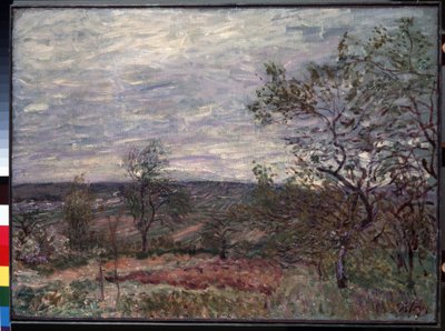 "Windy Day at Veneux" Pintura de Alfred Sisley (1839-1899) 1882 (Impressionismo) Museu Hermitage, São Petersburgo (São Petersburgo) de Alfred Sisley