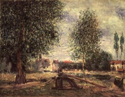 Paisagem em Moret-sur-Loing de Alfred Sisley