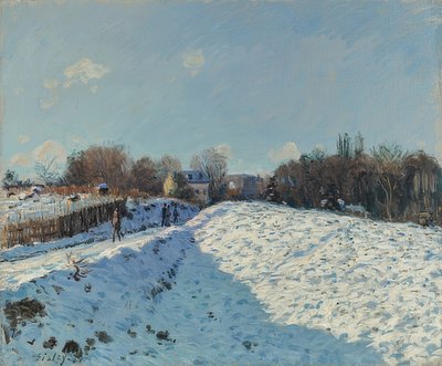 Louveciennes im Schnee (efeito de neve em Louveciennes). 1874 de Alfred Sisley