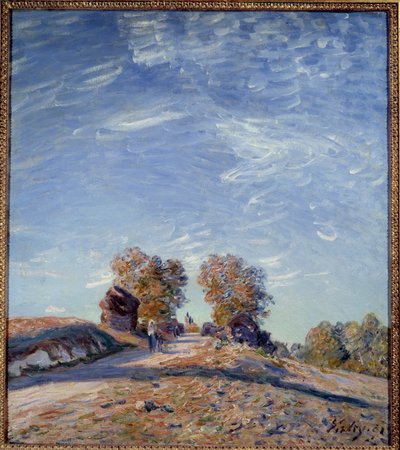 Caminho que nasce para o sol. Pintura de Alfred Sisley (1839 - 1899) de Alfred Sisley