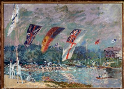 Regata em Molesey, Inglaterra - óleo sobre tela de Alfred Sisley