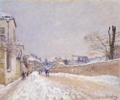 Rue Eugène Moussoir em Moret: inverno, 1891. de Alfred Sisley