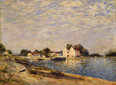 Saint-Mammes, nas margens do Loing; Saint-Mammes, na Borda do Loing, 1884 de Alfred Sisley