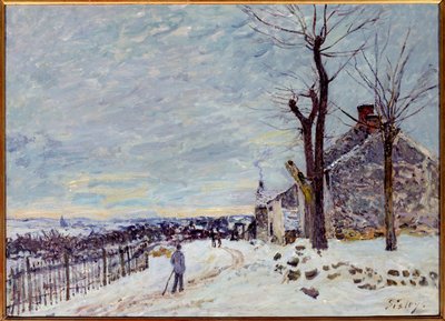 Tempo de neve em Veneux-Nadon (Veneux Nadon en Seine et Marne). Pintura de Alfred Sisley (1839 - 1899) de Alfred Sisley