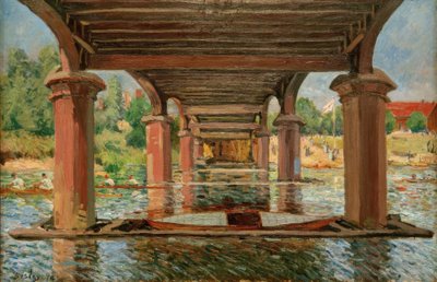Sob a ponte de Hampton Court de Alfred Sisley