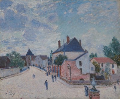 Rua em Moret, c.1890 (óleo sobre tela) de Alfred Sisley