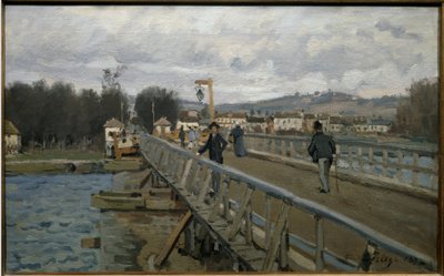 A Passarela Argenteuil - óleo sobre tela de Alfred Sisley