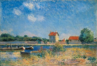 Os Bancos do Canal du Loing em Saint-Mammes de Alfred Sisley