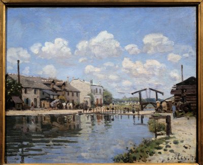 O Canal Saint Martin em Paris, em 1872 Vista da eclusa. Pintura de Alfred Sisley (1839-1899) 1872 Dim. 0,38 x 0,46 m Paris, musee d