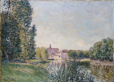 O Loing e a Igreja em Moret, 1886 de Alfred Sisley