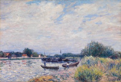 O Loing em Saint-Mammes, c.1859-99 (óleo sobre tela) de Alfred Sisley