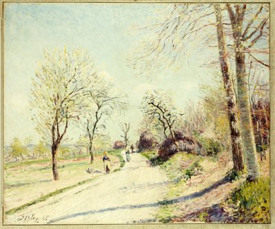 A estrada de Veneux para Moret em um dia de primavera de 1886 de Alfred Sisley