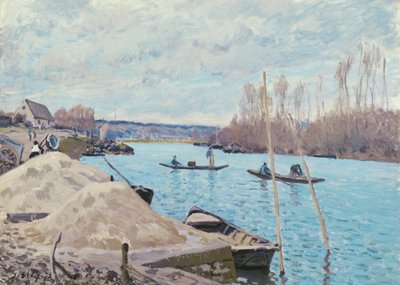 O Sena em Port-Marly, montes de areia de Alfred Sisley