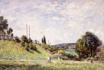 A encosta da estrada de ferro em Sevres, 1879 de Alfred Sisley