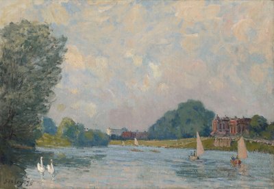 O Tamisa em Hampton Court, 1874 de Alfred Sisley