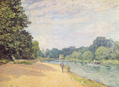 O Tamisa com a Igreja de Hampton, 1874 de Alfred Sisley
