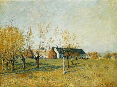 A Fazenda Trou d&39;Enfer, Manhã de Outono; A Fazenda Trou d&39;Enfer, Outono Matinee de Alfred Sisley