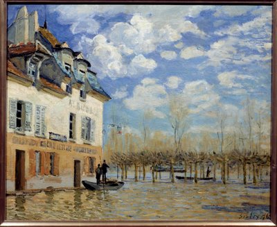 O barco durante a cheia, Port Marly (Port-Marly) Painting by Alfred Sisley (1839-1899) 1876 Sun. 0,5x0,61 m Paris, musee d