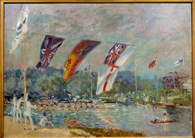 As regatas em Molesey. Pintura de Alfred Sisley (1839-1899) de Alfred Sisley