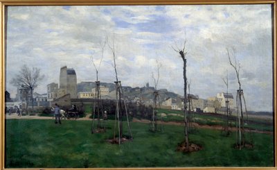Vista de Montmartre tirada da cidade das flores na Batignolles Pintura de Alfred Sisley (1839-1899) 1869 Sol. 0,7x1,17 m Grenoble, Musee des Beaux Arts de Alfred Sisley