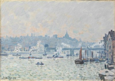 Vista do Tâmisa: Ponte Charing Cross, 1874 de Alfred Sisley