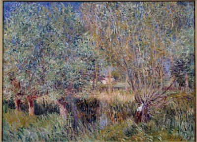 Salgueiros nas margens do rio Orvanne. Pintura de Alfred Sisley (1839 - 1899) de Alfred Sisley