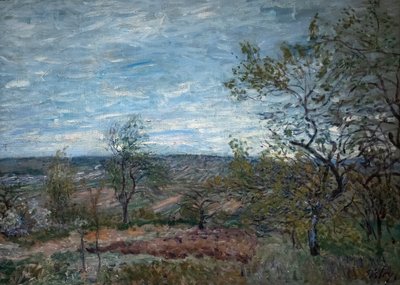 Dia de vento em Veneux de Alfred Sisley