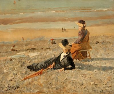 A. Stevens, um bom dia em Le Tréport de Alfred Emile Stevens