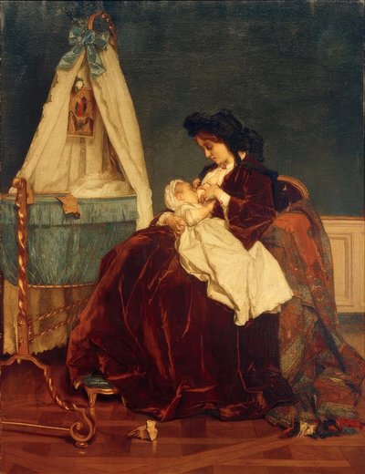Alfred Stevens, esposa e filho do artista Léopld de Alfred Emile Stevens
