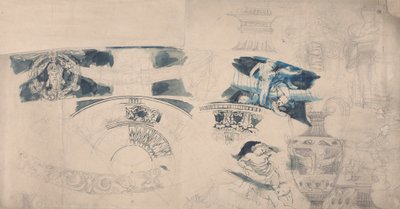Desenhos para um Tecto e Interiores de Alfred Emile Stevens