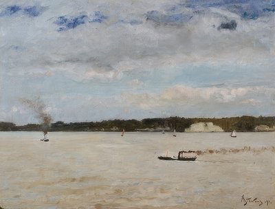 Honfleur Bay. 1891 de Alfred Emile Stevens